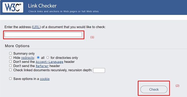 Kiểm tra độ thân thiện của website qua W3C Link Checker 